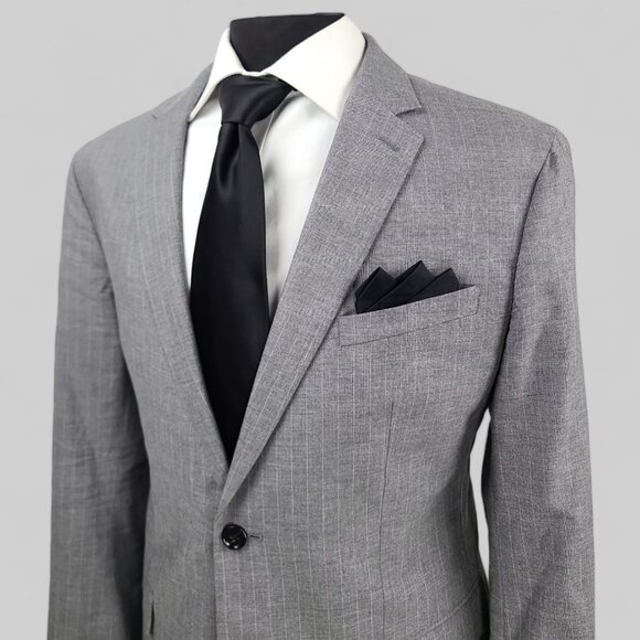 Banana Republic Slim Fit Gray Stripped Blazer 44R - Picture 3 of 16